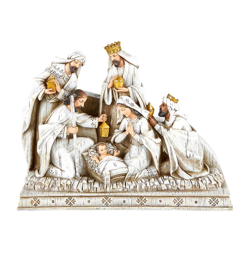 Avalon Gallery Christmas Nativity with the 3 Wise-man Advent Candleholder,P5881,