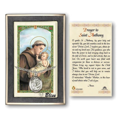 Saint Anthony of Padua Sterling Silver Medal with a Holy Prayer Card, 1-inch, Bliss Manufacturing