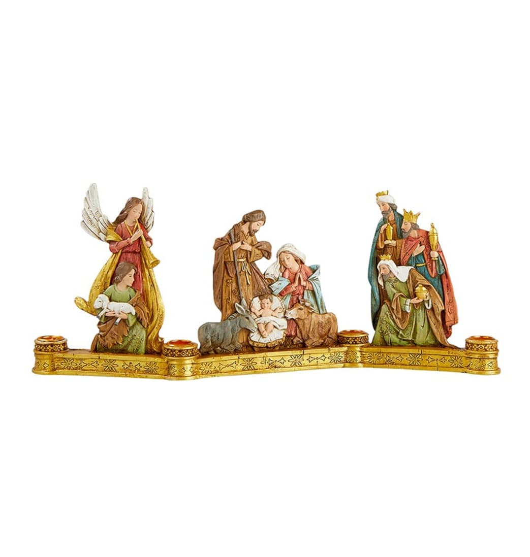 Avalon Gallery Christmas Nativity Candleholders,