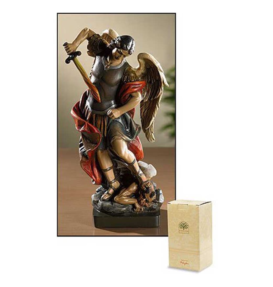 Avalon Gallery 8.5in Saint Michael Archangel Statue Collection with Box,