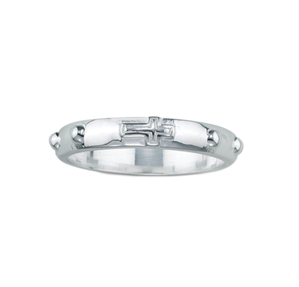 HMH Sterling Silver Rosary Ring with Cross