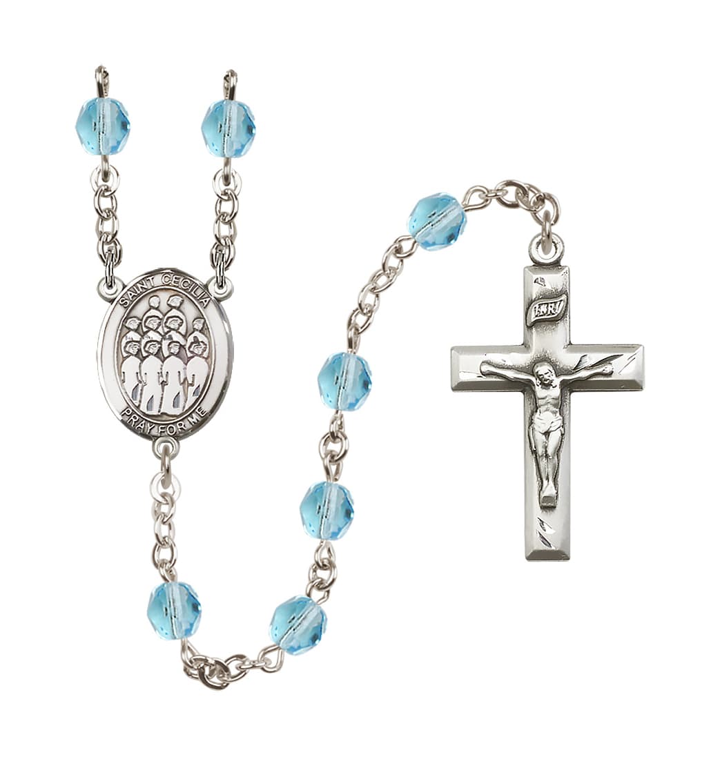 Bliss St Cecilia Choir March/Aqua 6mm Fire Polished Rosary