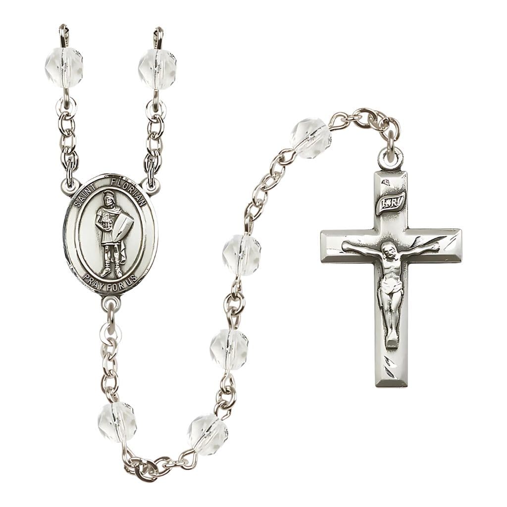 Bliss St Florian Fire Polished Birthstone Rosary,Crystal April Birthstone,