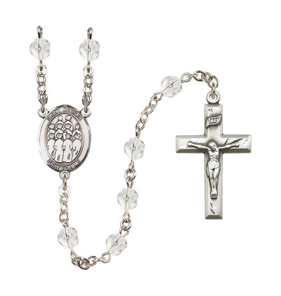 St Cecilia Choir April/Crystal 6mm Fire Polished Rosary, Bliss Manufacturing