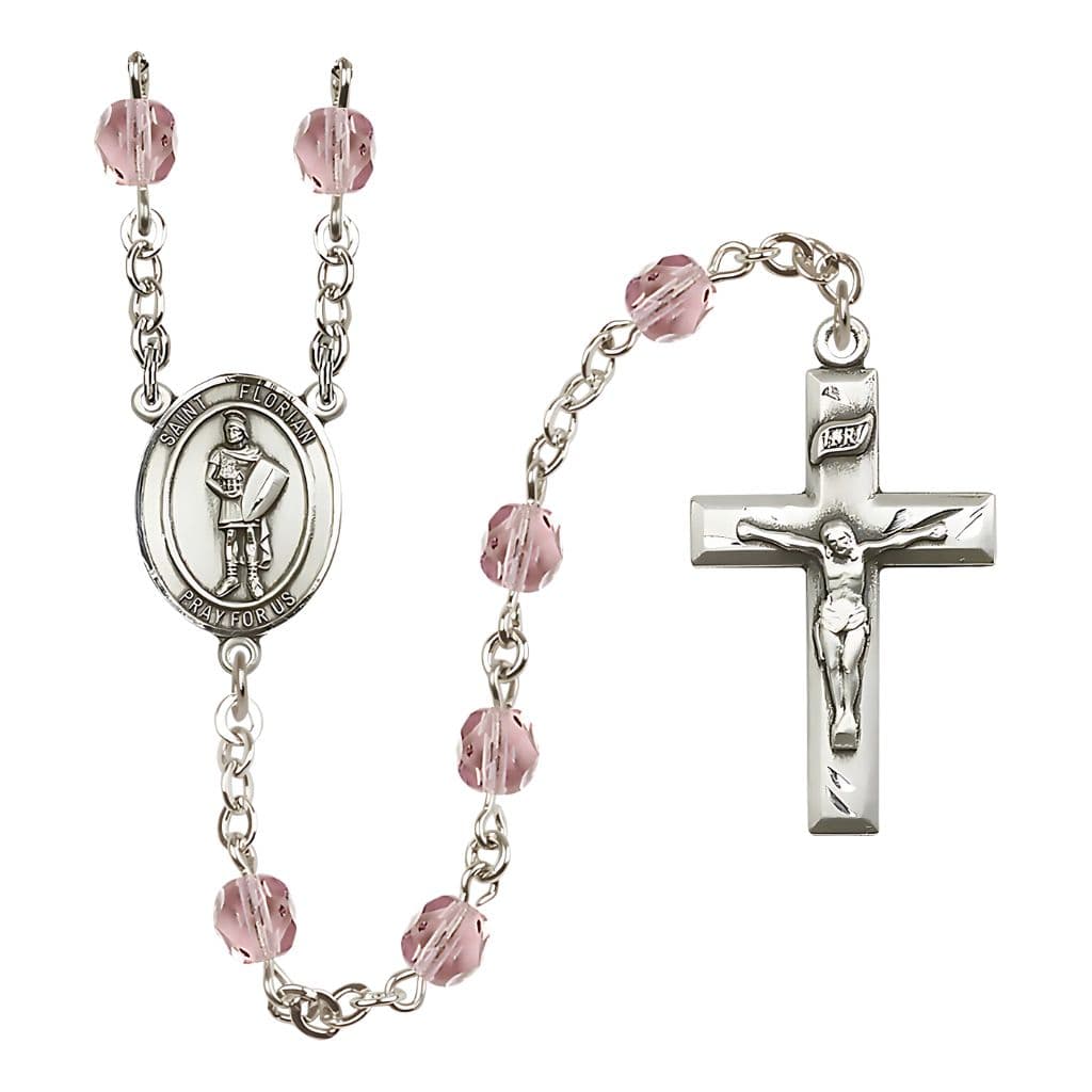 Bliss St Florian Fire Polished Birthstone Rosary,Amethyst February Birthstone,