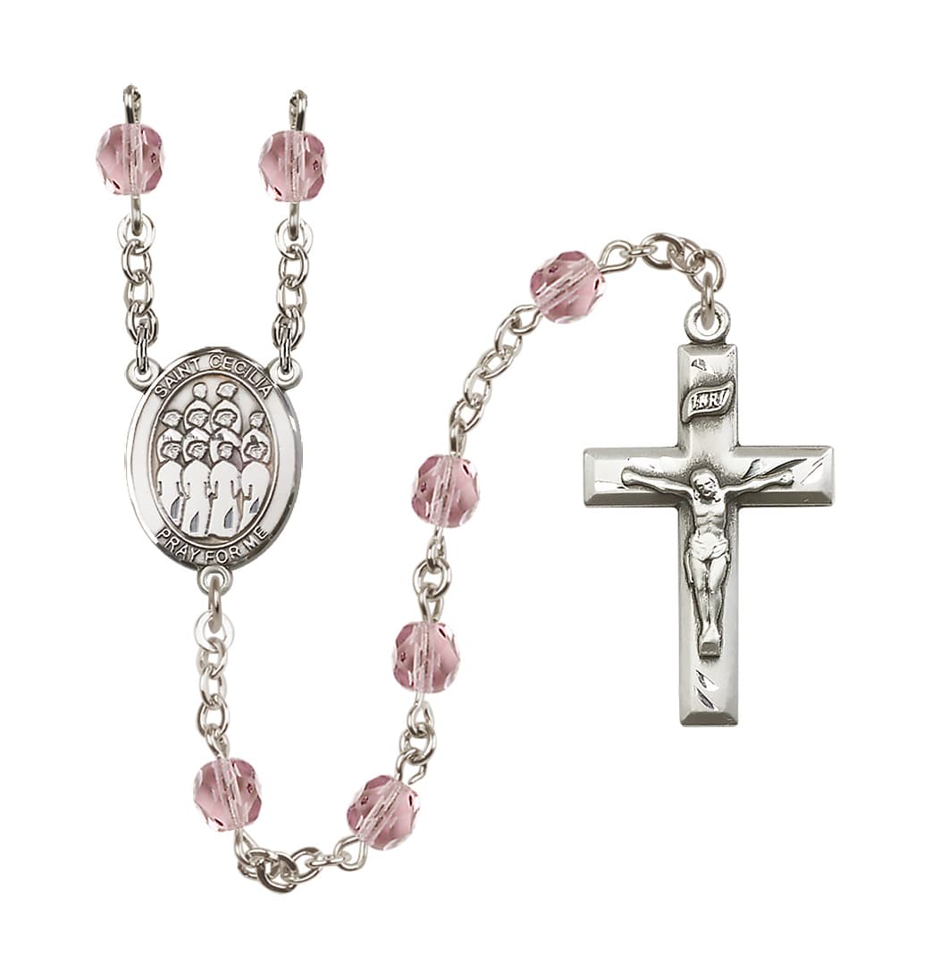 Bliss St Cecilia Choir June/Light Amethyst 6mm Fire Polished Rosary,