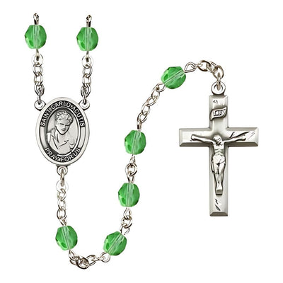 St. Carlo Acutis Birthstone Peridot Fire Polished Rosary, Bliss Manufacturing