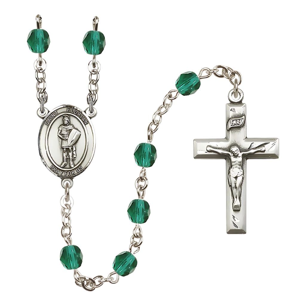Bliss St Florian Fire Polished Birthstone Rosary,Zircon December Birthstone,