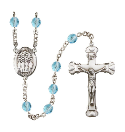 St. Cecilia Choir Birthstone Heart Rosary in Aqua, Bliss Manufacturing
