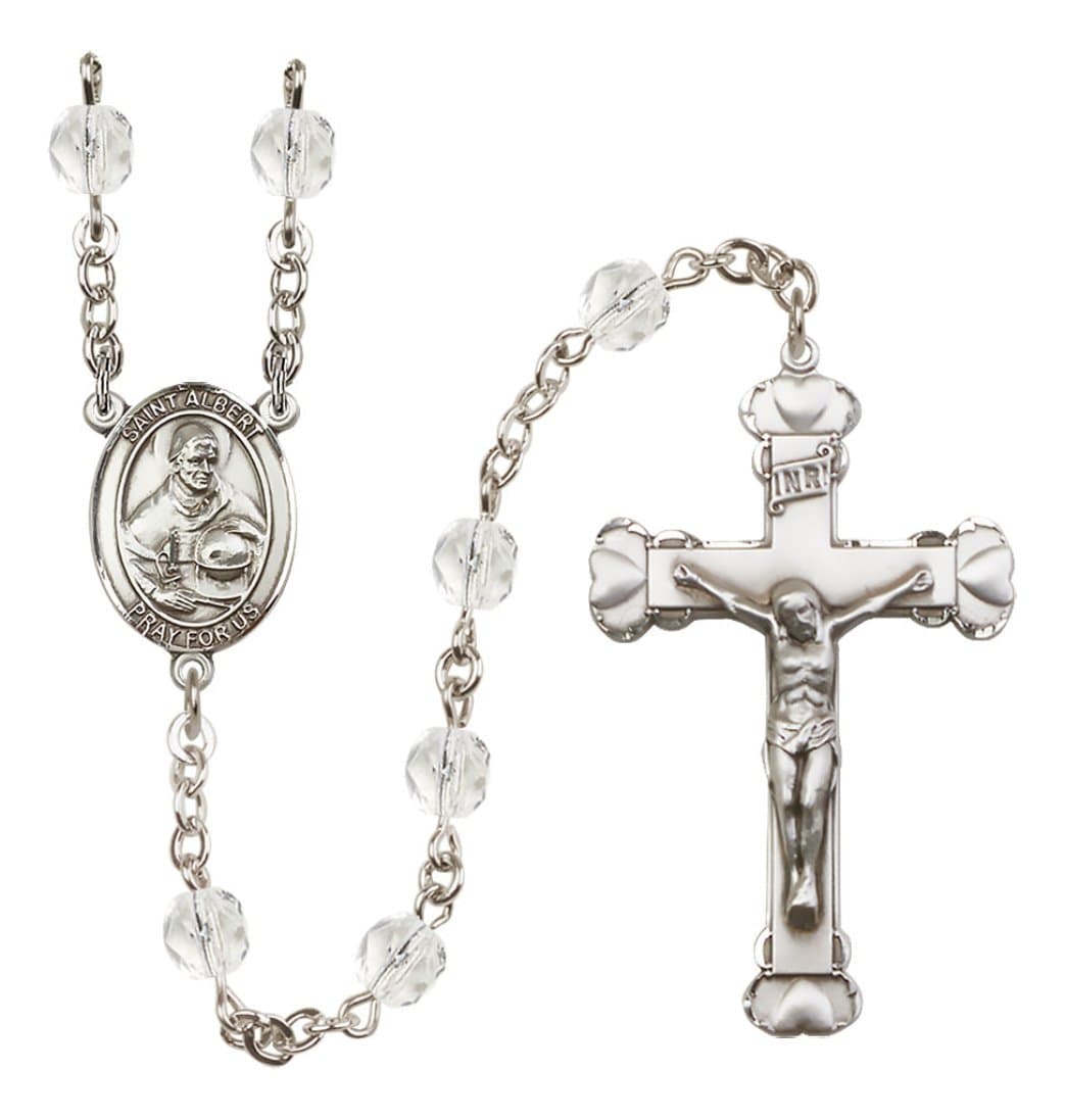 Bliss Silver-Plated Crystal St Albert Birthstone Heart Rosary,