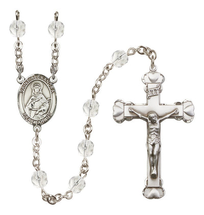 Silver-Plated Crystal St Alexandra Birthstone Heart Rosary, Bliss Manufacturing