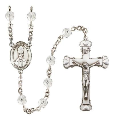 Silver-Plated Crystal Saint Anselm of Canterbury Birthstone Heart Rosary, Bliss Manufacturing