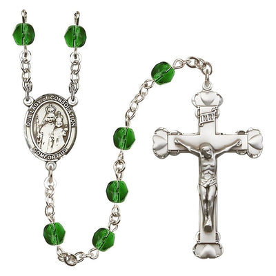 Our Lady of Consolation Birthstone Heart Rosary in Emerald, Bliss Manufacturing