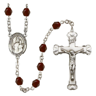 Our Lady of Consolation Birthstone Heart Rosary in Garnet, Bliss Manufacturing