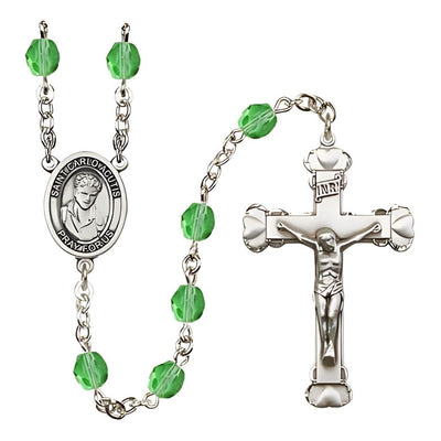 St. Carlo Acutis Birthstone Peridot Heart Fire Polished Rosary, Bliss Manufacturing