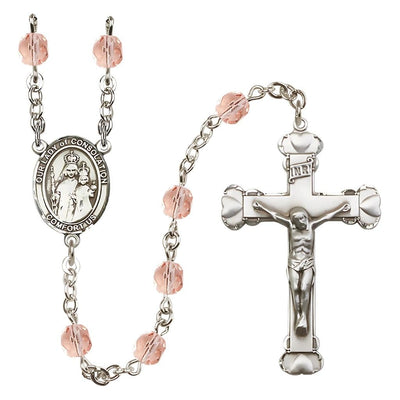 Our Lady of Consolation Birthstone Heart Rosary in Pink, Bliss Manufacturing