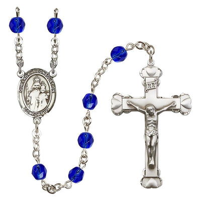 Our Lady of Consolation Birthstone Heart Rosary in Sapphire, Bliss Manufacturing