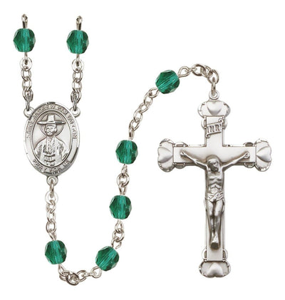Silver-Plated Zircon Crystal Saint Andrew Kim Taegon Birthstone Heart Rosary, Bliss Manufacturing