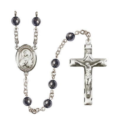 St Dorothy 6mm Hematite Silver-plated Rosary, Bliss Manufacturing