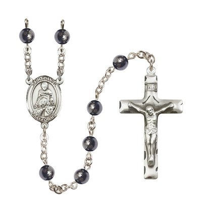 St Daniel 6mm Hematite Silver-plated Rosary, Bliss Manufacturing