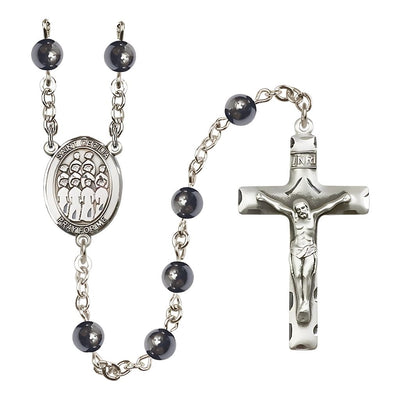 St Cecilia Choir 6mm Hematite Bead Rosary, Bliss Manufacturing