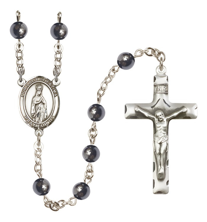 Our Lady of Fatima 6mm Hematite Rosary