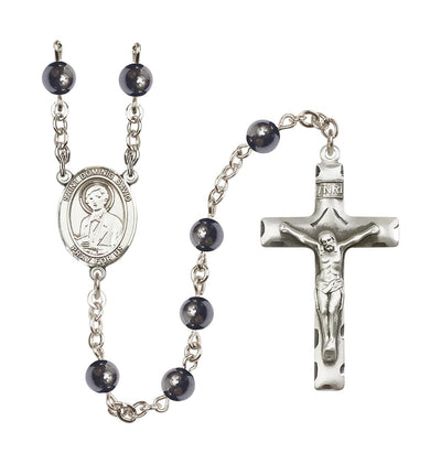 St Dominic Savio 6mm Hematite Silver-plated Rosary, Bliss Manufacturing