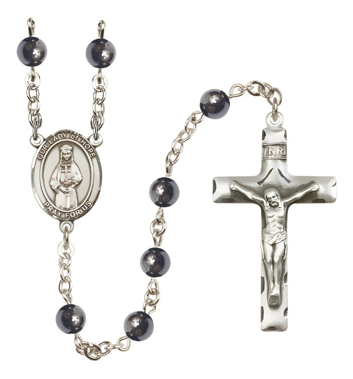 Our Lady of Hope 6mm Hematite Rosary