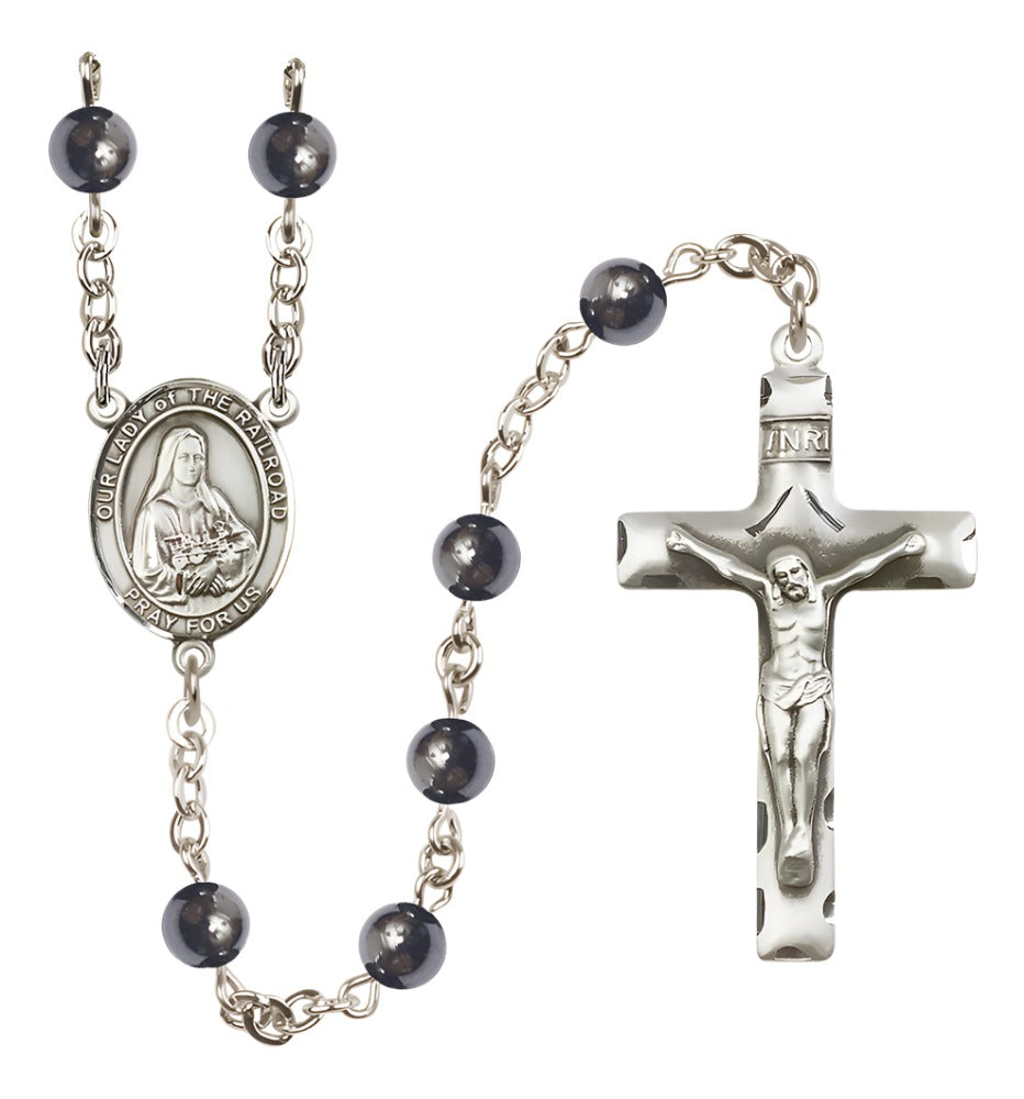 Bliss Catholic Our Lady of Railroad 6mm Hematite Rosary