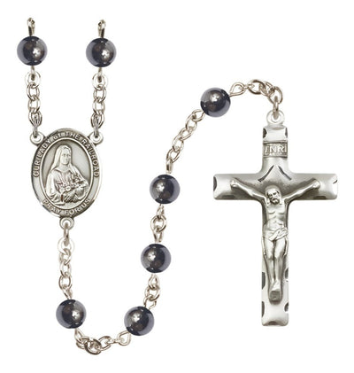Catholic Our Lady of Railroad 6mm Hematite Rosary, Bliss Manufacturing
