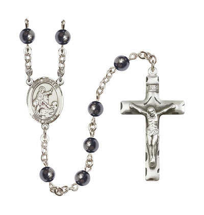 St Colette 6mm Hematite Silver-plated Rosary, Bliss Manufacturing
