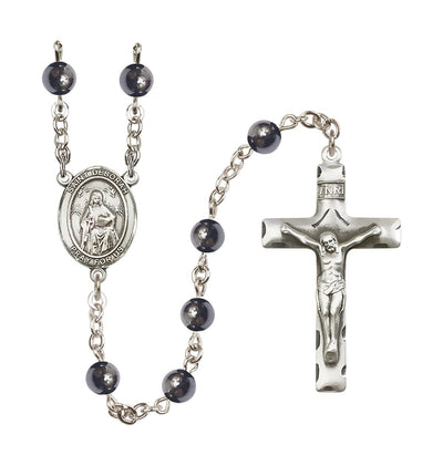 St Deborah 6mm Hematite Silver-plated Rosary, Bliss Manufacturing