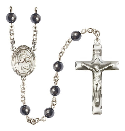 Our Lady of Good Counsel 6mm Hematite Rosary, Bliss Manufacturing