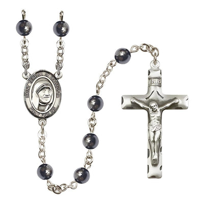 St. Teresa of Calcutta 6mm Hematite Bead Rosary, Bliss Manufacturing