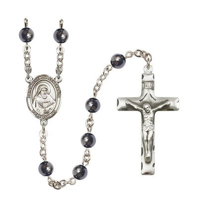 St Bede the Venerable 6mm Hematite Silver-plated Rosary, Bliss Manufacturing