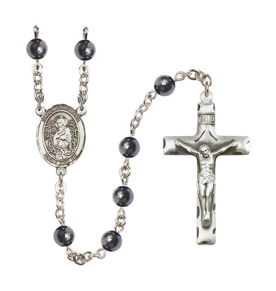St Christina the Astonishing 6mm Hematite Silver-plated Rosary, Bliss Manufacturing