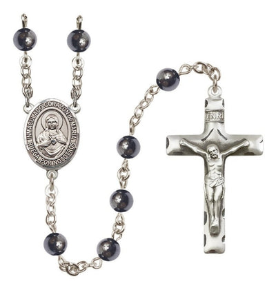Catholic Corazon Inmaculado de Maria 6mm Hematite Rosary, Bliss Manufacturing