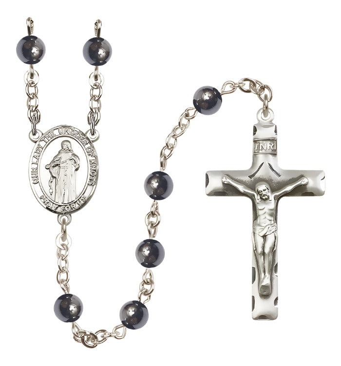 Our Lady of Undoer Knots 6mm Hematite Rosary