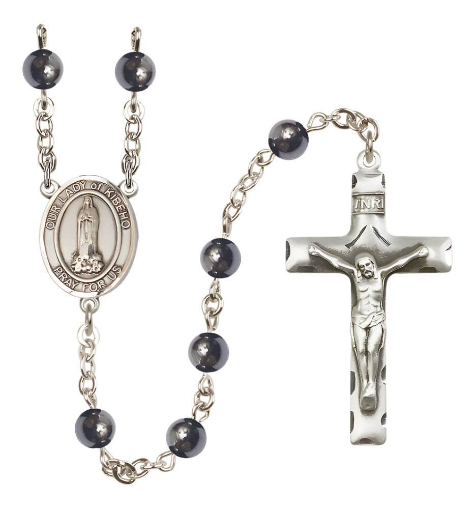 Our Lady of Kibeho 6mm Hematite Rosary