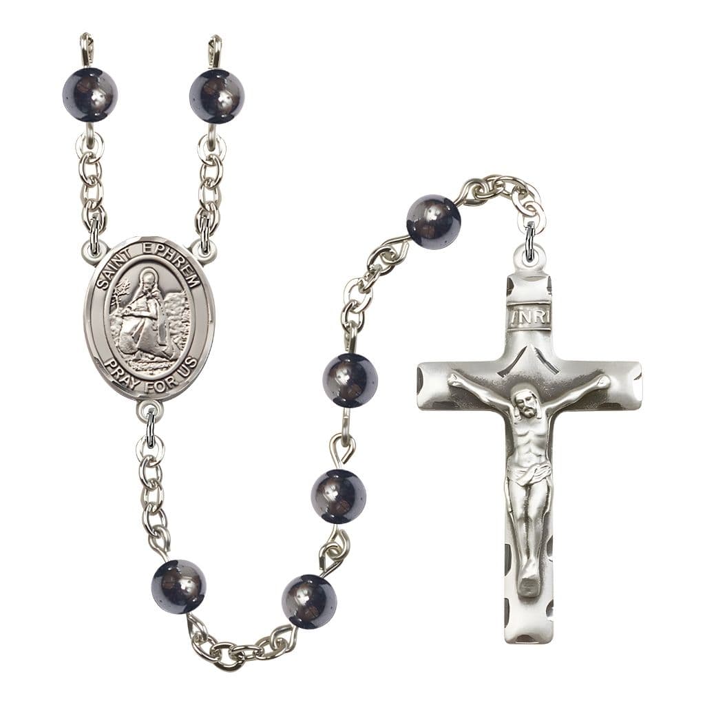 St. Ephrem 6mm Hematite Catholic Rosary | Bliss