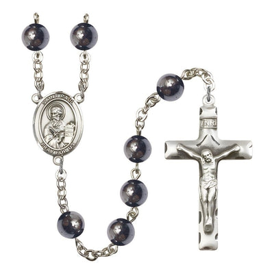 St. Paul the Apostle 8mm Hematite Silver-plated Rosary, Bliss Manufacturing
