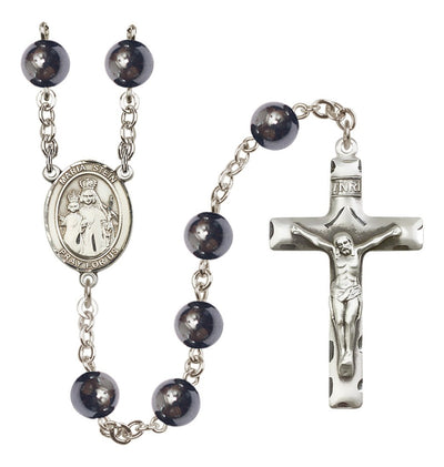 Silver Plated 8mm Hematite Maria Stein Rosary, Bliss Manufacturing