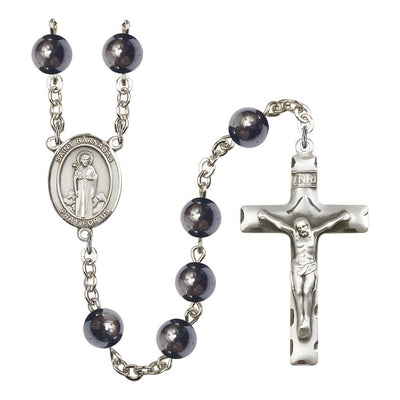 St. Barnabas 8mm Hematite Silver-plated Rosary, Bliss Manufacturing