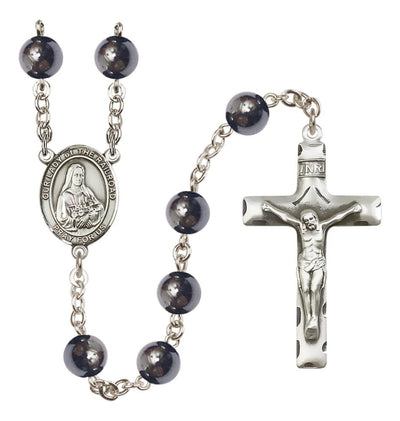 Silver Plated 8mm Hematite Our Lady of the Railroad Rosary, Bliss Manufacturing