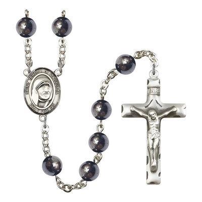 St. Teresa of Calcutta 8mm Hematite Bead Rosary, Bliss Manufacturing