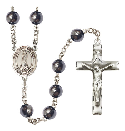 Silver Plated 8mm Hematite Our Lady of Kibeho Rosary, Bliss Manufacturing