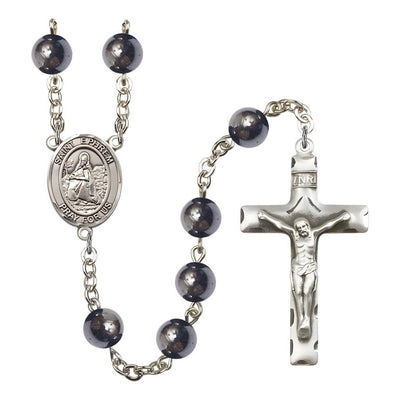 St. Ephrem 8mm Hematite Silver-plated Rosary, Bliss Manufacturing