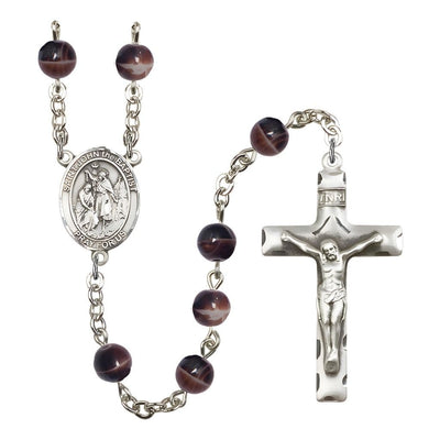 St. John the Baptist 7mm Brown Bead Rosary, Bliss Manufacturing