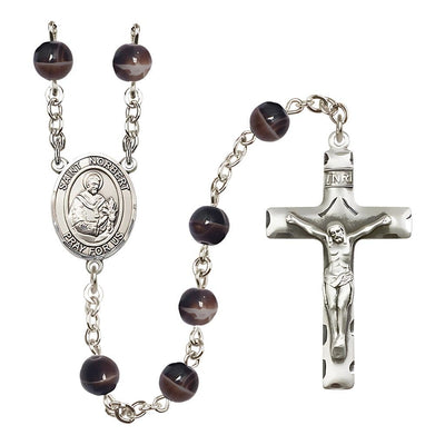 St. Norbert of Xanten 7mm Brown Bead Catholic Rosary, Bliss Manufacturing
