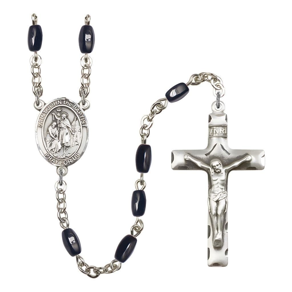 St. John the Baptist 8x5mm Black Onyx Rosary | Bliss USA